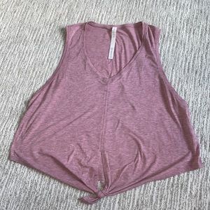 Lululemon Pink Heathered Tie Front Tank Top Size 12